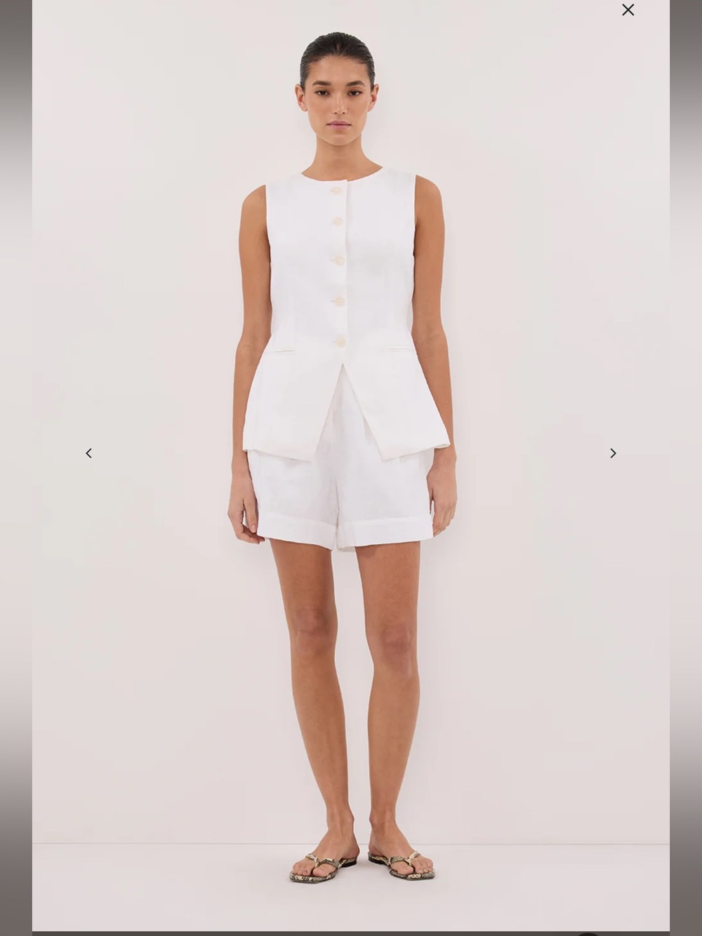 DISSH Alessia White Linen Vest NWT